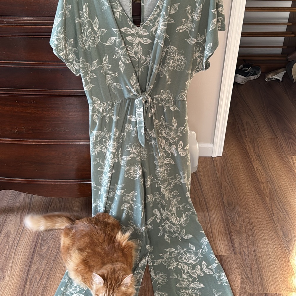 Floral Green Jumpsuit